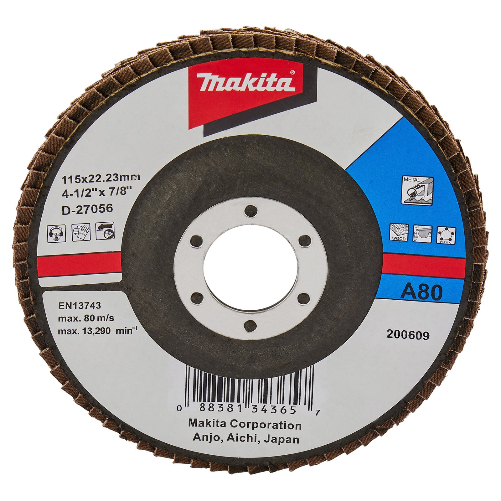 Makita Fächerschleifscheibe 115 mm A80 - D-27056