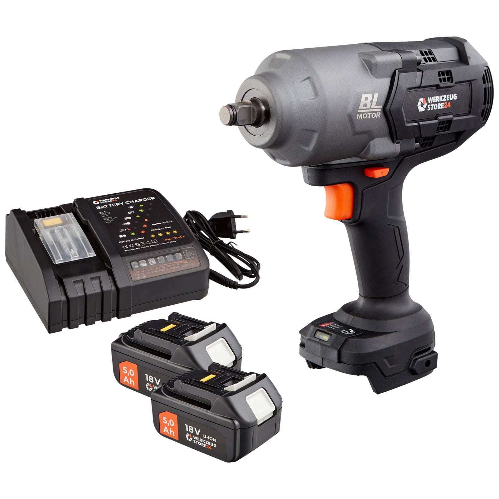 WS24 Akku-Drehschlagschrauber WDS 18 V 1/2" 1.600 NM / 2x 5,0 Ah Akku + Schnellladegerät - WS24-100454-07