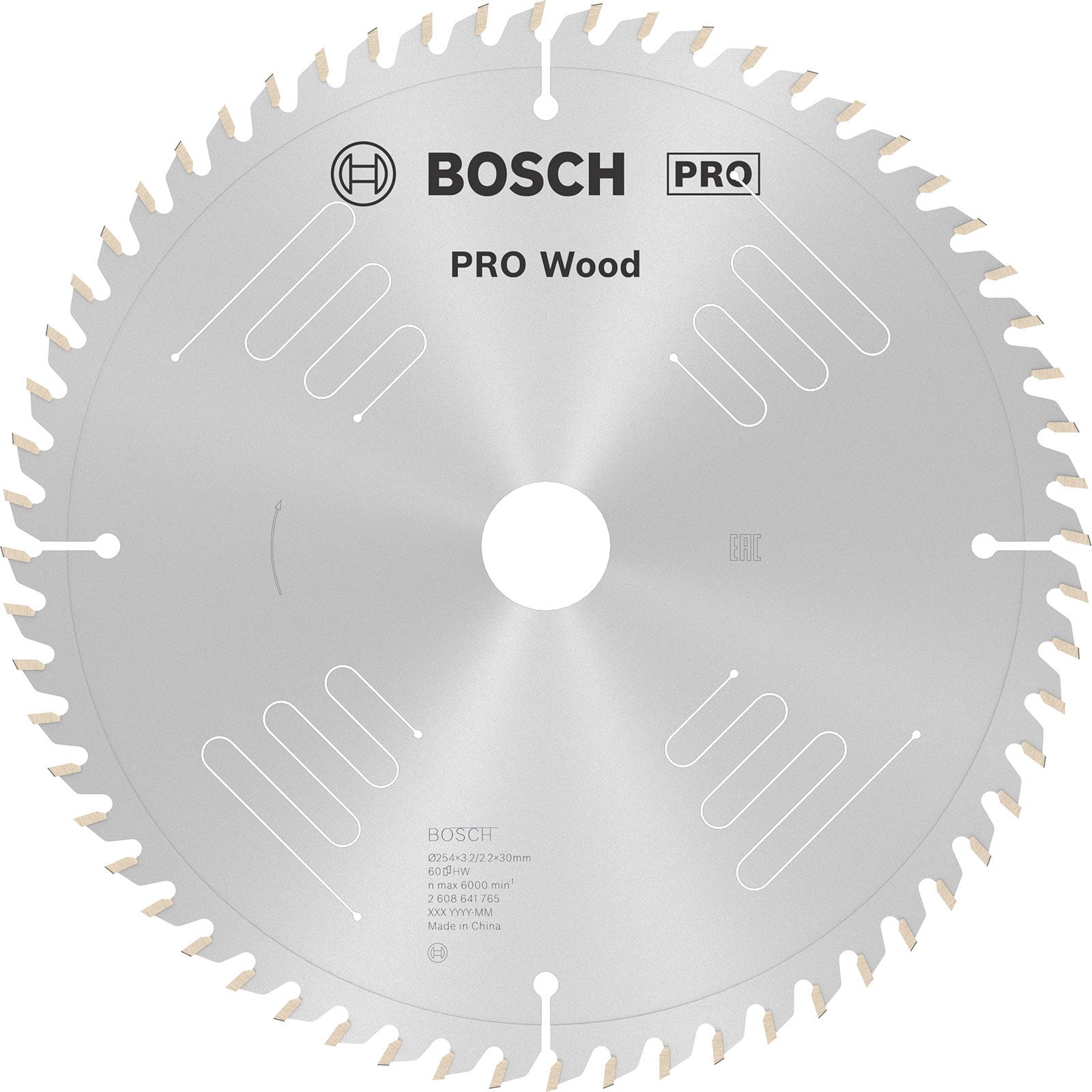 Bosch PRO Wood Kreissägeblatt 254 x 3,2 x 30 mm - 2608641765