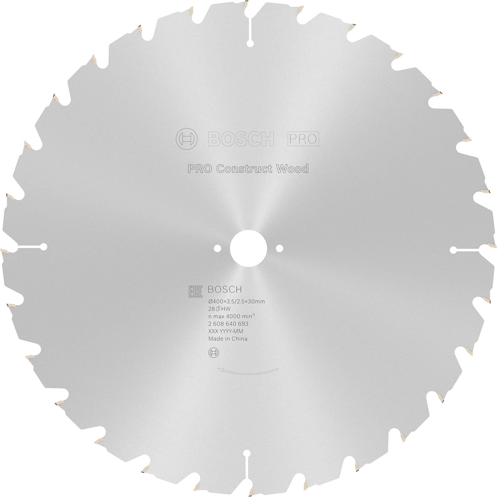 Bosch PRO Construct Wood Kreissägeblatt 400 x 3,5 x 30 mm - 2608640693