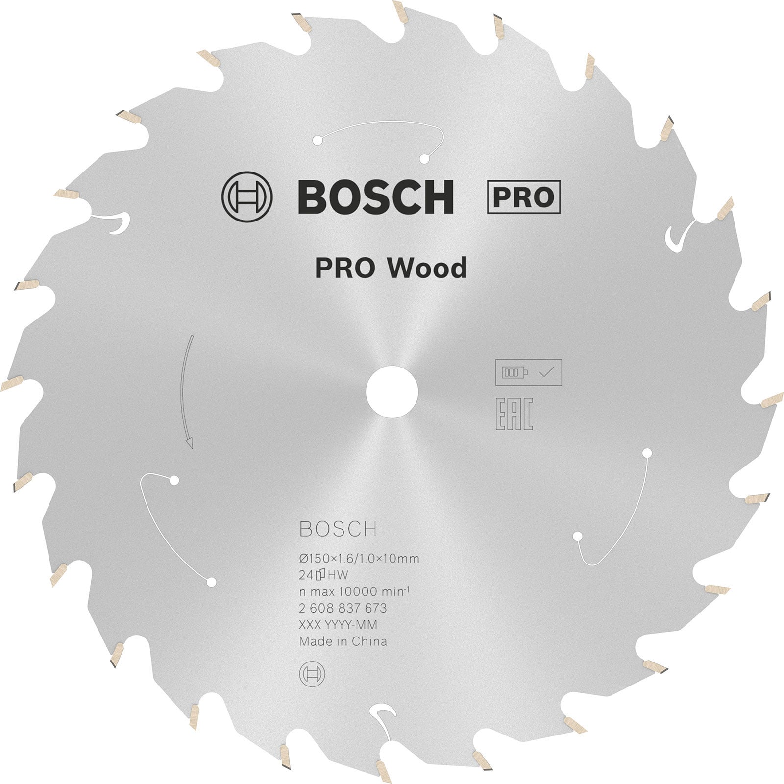 Bosch PRO Wood cordless Blatt für Kreissägen 150 x 1,6 x 10 mm - 2608837673