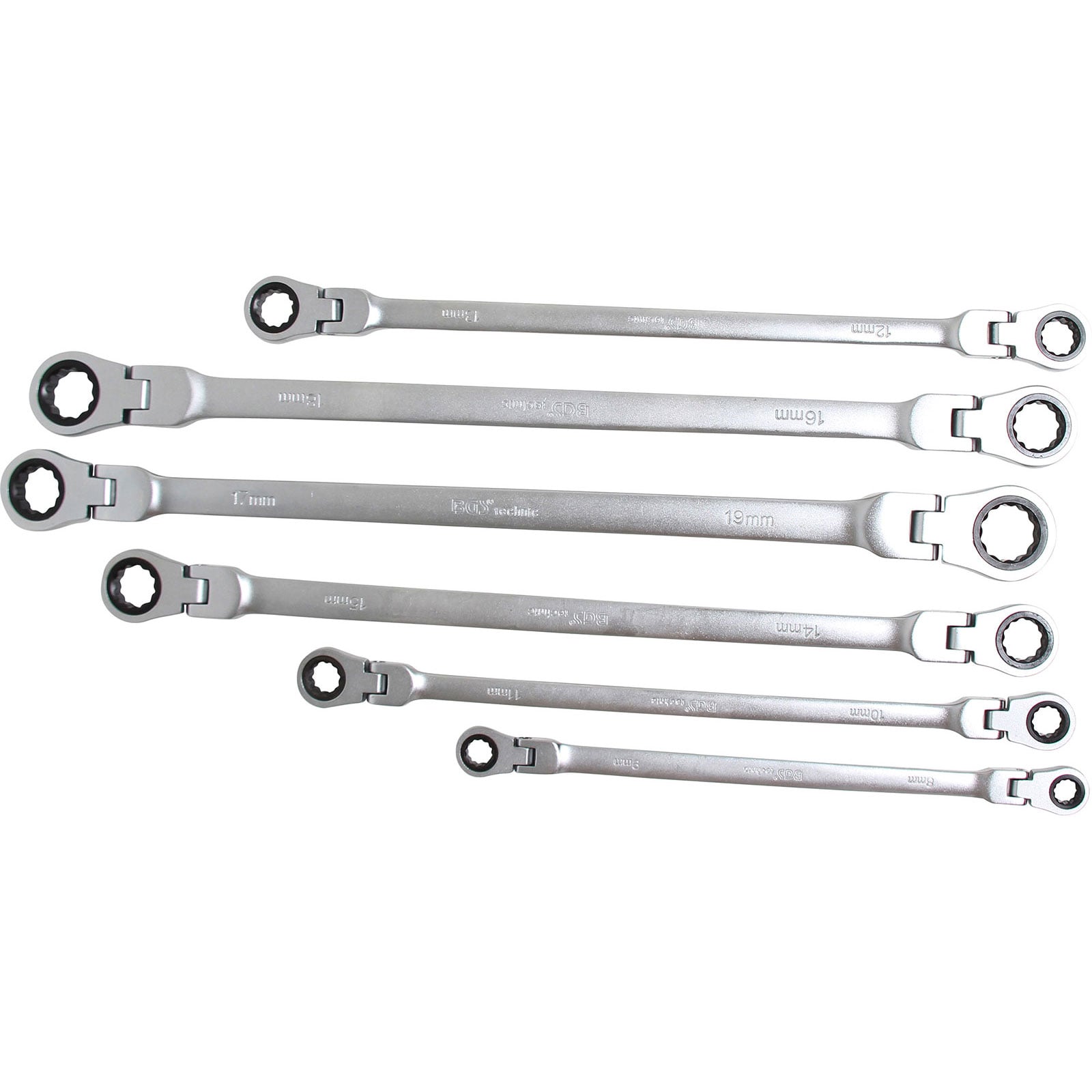 BGS Doppel-Ratschen-Gelenkschlüssel-Satz SW 8 - 19 mm 10tlg. - 1541