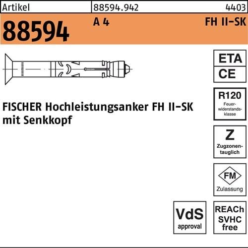 Hochleistungsanker R 88594 FH II 12/30 SK A 4 25 Stück FISCHER