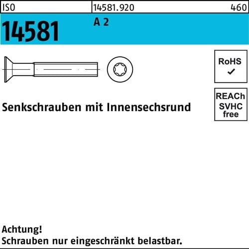 Senkschraube ISO 14581 ISR M5x 16 T25 A 2 500 Stück