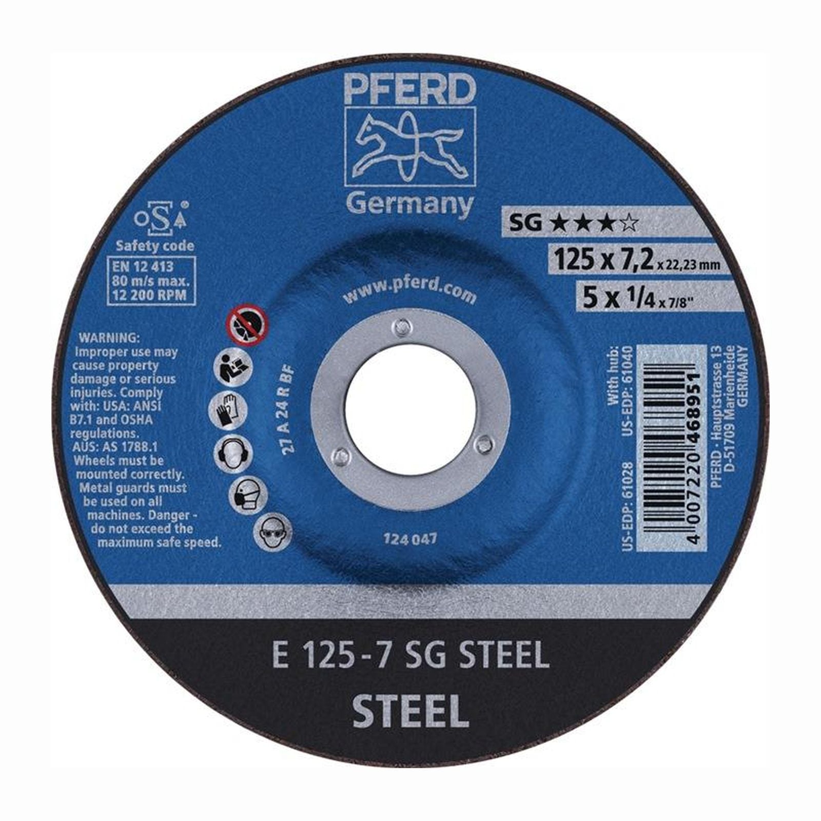 PFERD Schruppscheibe SG STEEL D 125 x S 4,1 mm - 62212426