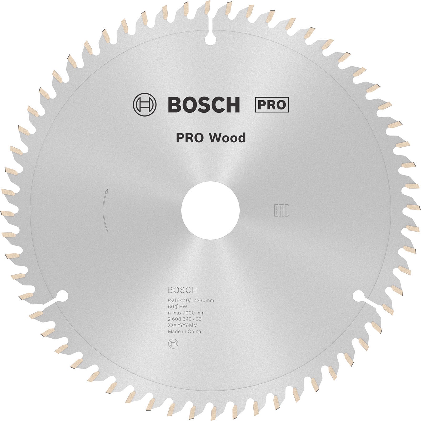 Bosch PRO Wood Kreissägeblatt 216 x 2 x 30 mm - 2608640433