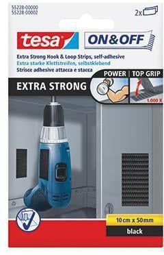 tesa Klettstreifen On & Off 55228-00000 schwarz 2 St./Pack.