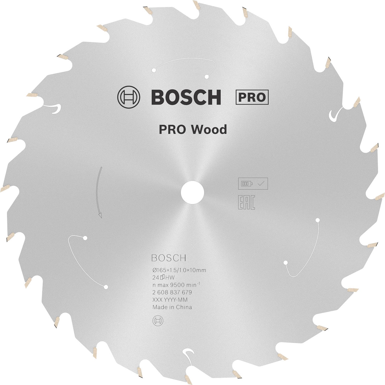 Bosch PRO Wood cordless Blatt für Kreissägen 165 x 1,5 x 10 mm - 2608837679