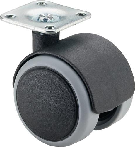 BS Rollen Kunststoffdoppelrolle polyamid weich mit Anschraubplatte Rad-Ø 40 mm 30 kg - F76.040.PL