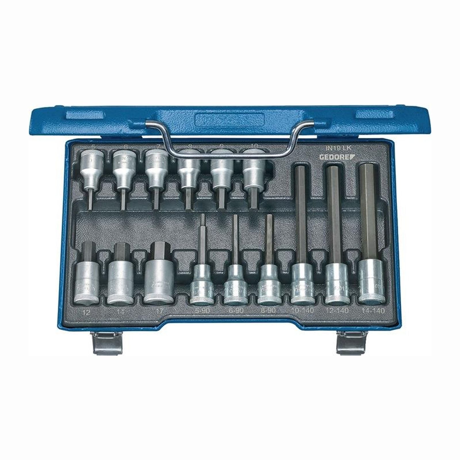 Gedore Steckschlüsselsatz IN 19 LKM 15tlg. 1/2" SW 5-17 mm für Innen-6-kant - 6129360