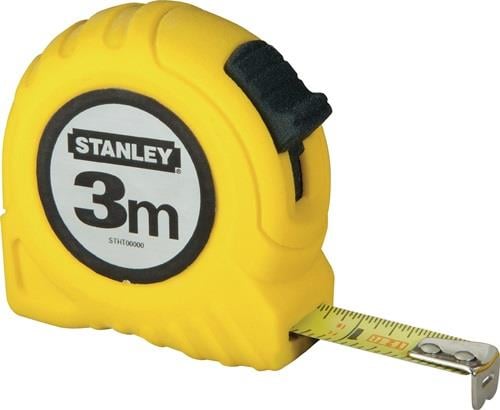 STANLEY Taschenrollbandmaß L.5m B.19mm mm/cm EG II Ku.Gürtelclip - 1-30-497