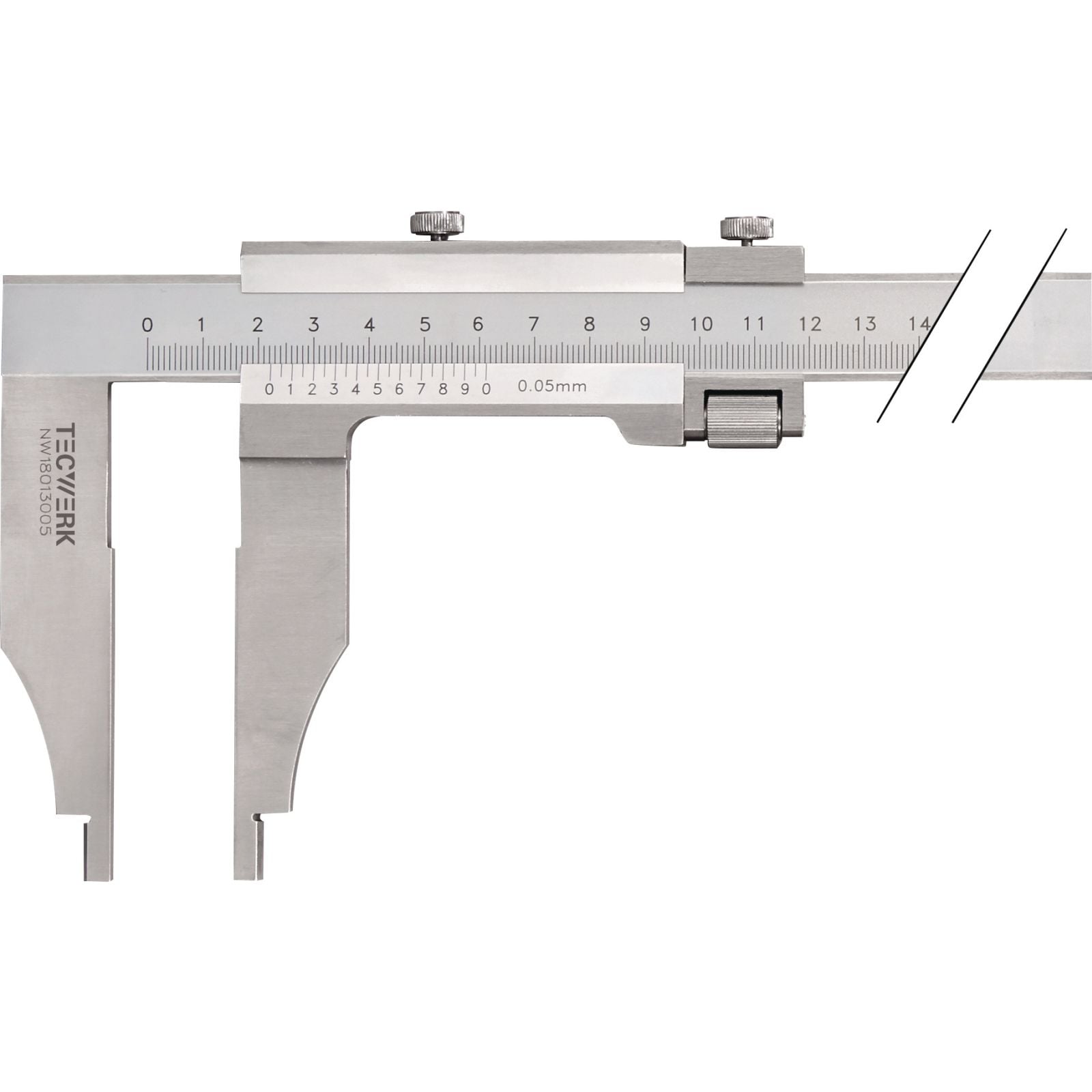 Werkstattmessschieber DIN 862 250mm Schnabel-L.75mm TECWERK