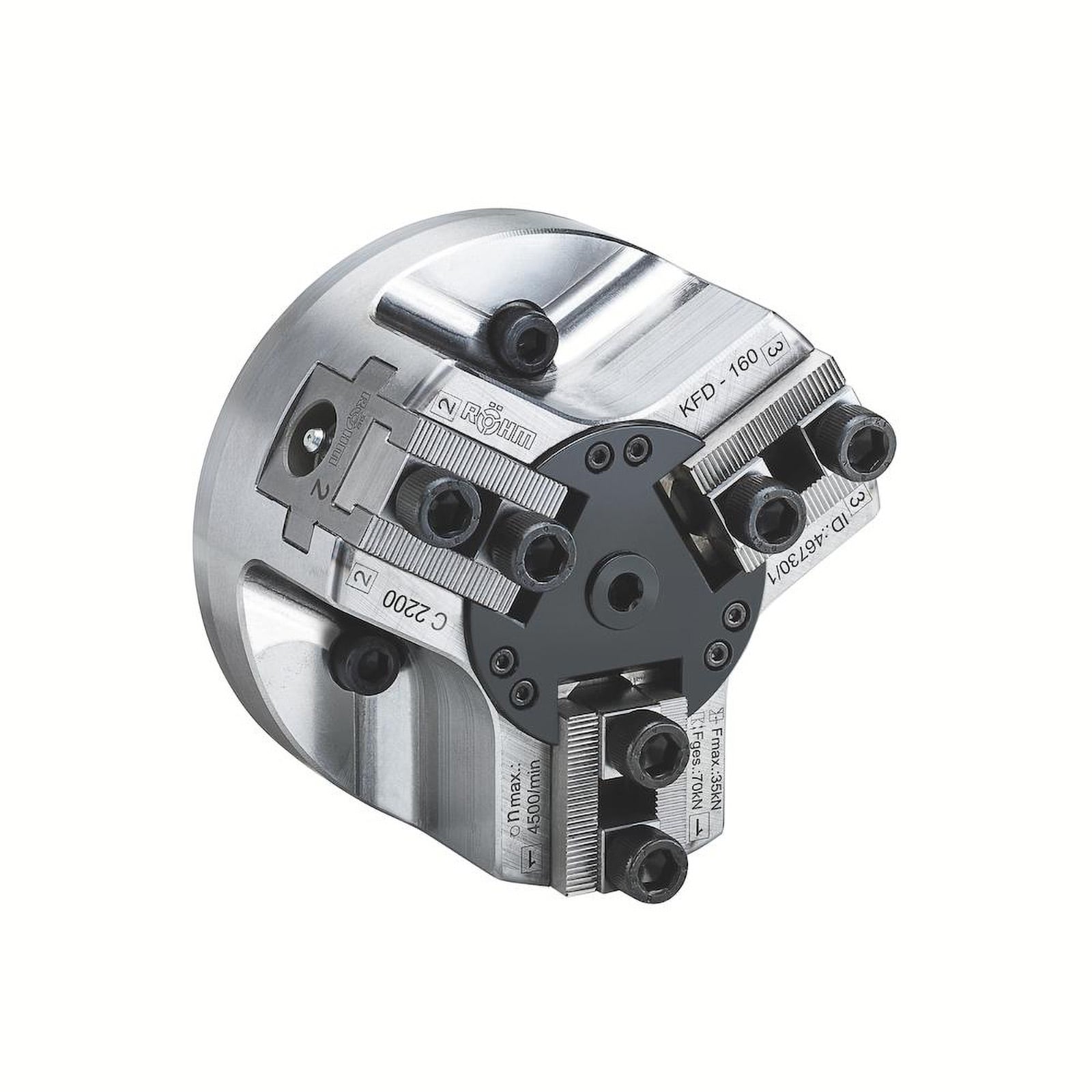 Röhm Kraftspannfutter KFD 250, 3-Backen, gewichtserleichert, Zylindrische Zentrieraufnahme - 144594