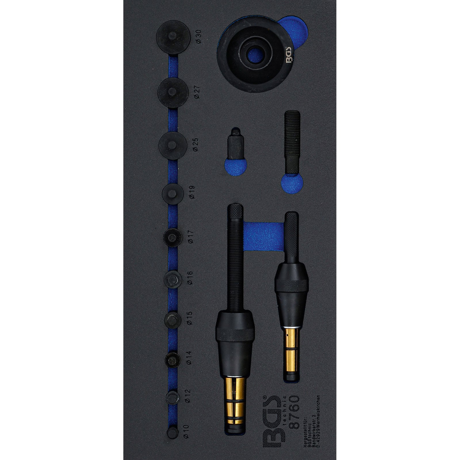 BGS Werkstattwageneinlage 1/3 Kupplungs-Zentrierwerkzeug-Satz 17 tlg. - 8760