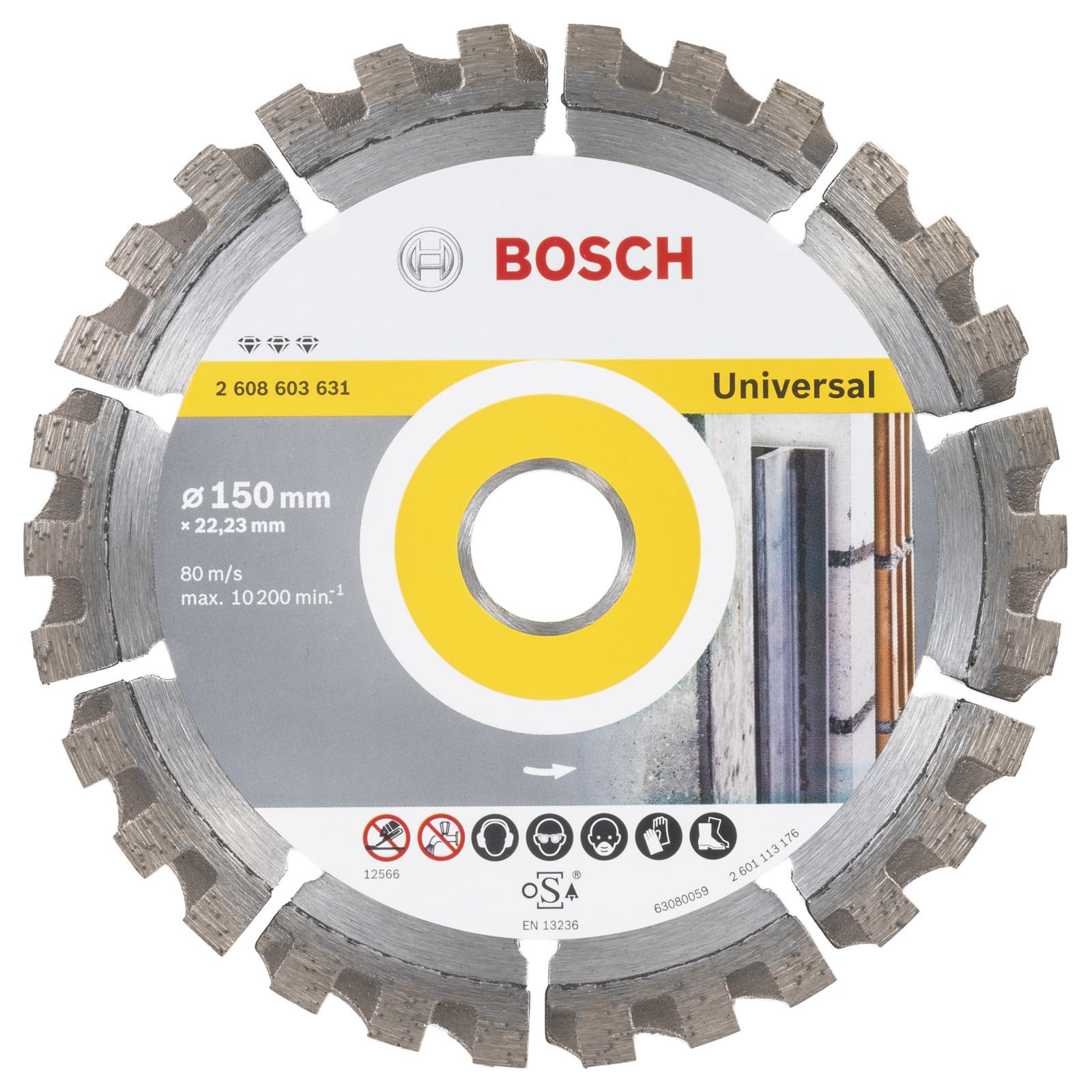 Bosch Diamanttrennscheibe Best for Universal, 150 x 22,23 x 2,4 x 12 mm -2608603631