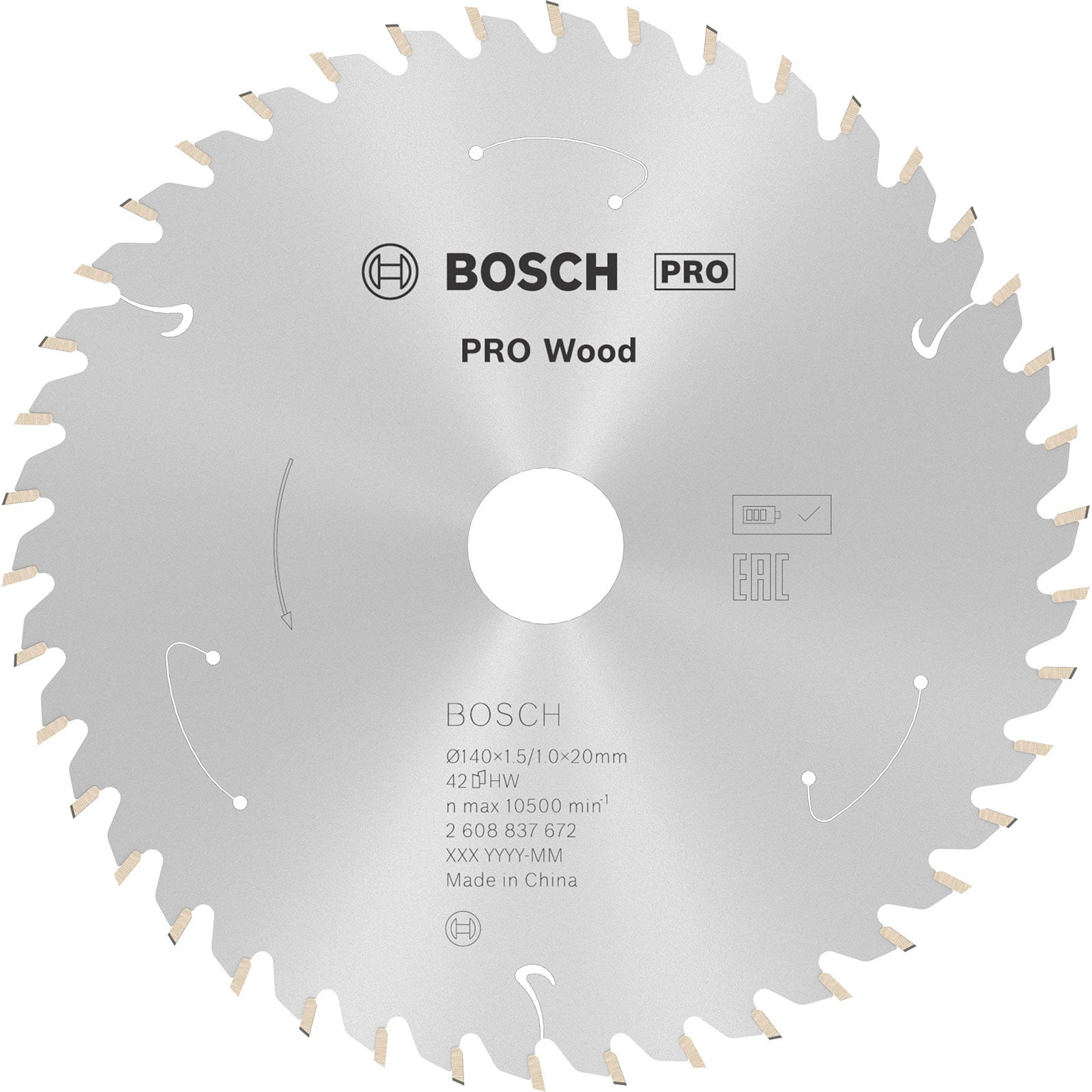 Bosch PRO Wood cordless Blatt für Kreissägen 140 x 1,5 x 20 mm - 2608837672