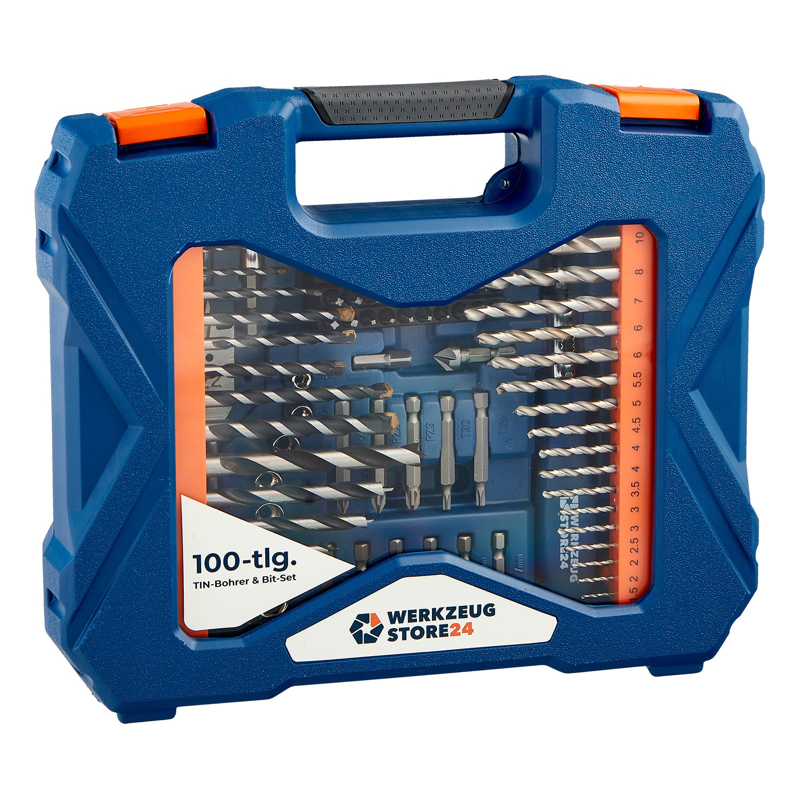 WS24 TIN-Bohrer und Bit-Set 100 tlg. in Kunststoffkoffer - WS24-100098 WS24 TIN-Bohrer und Bit-Set 100 tlg. in Kunststoffkoffer - WS24-100098