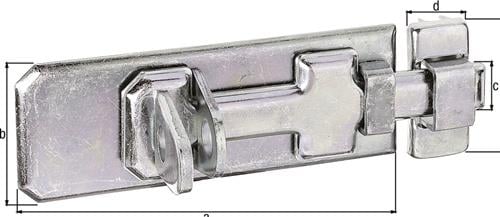 GAH Alberts Sicherheits-Schlossriegel L.80mm B.35mm STA galv. gelb verz. - 123055