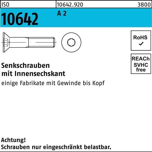 Senkschraube ISO 10642 Innen-6kt M16x 35 A 2 25 Stück