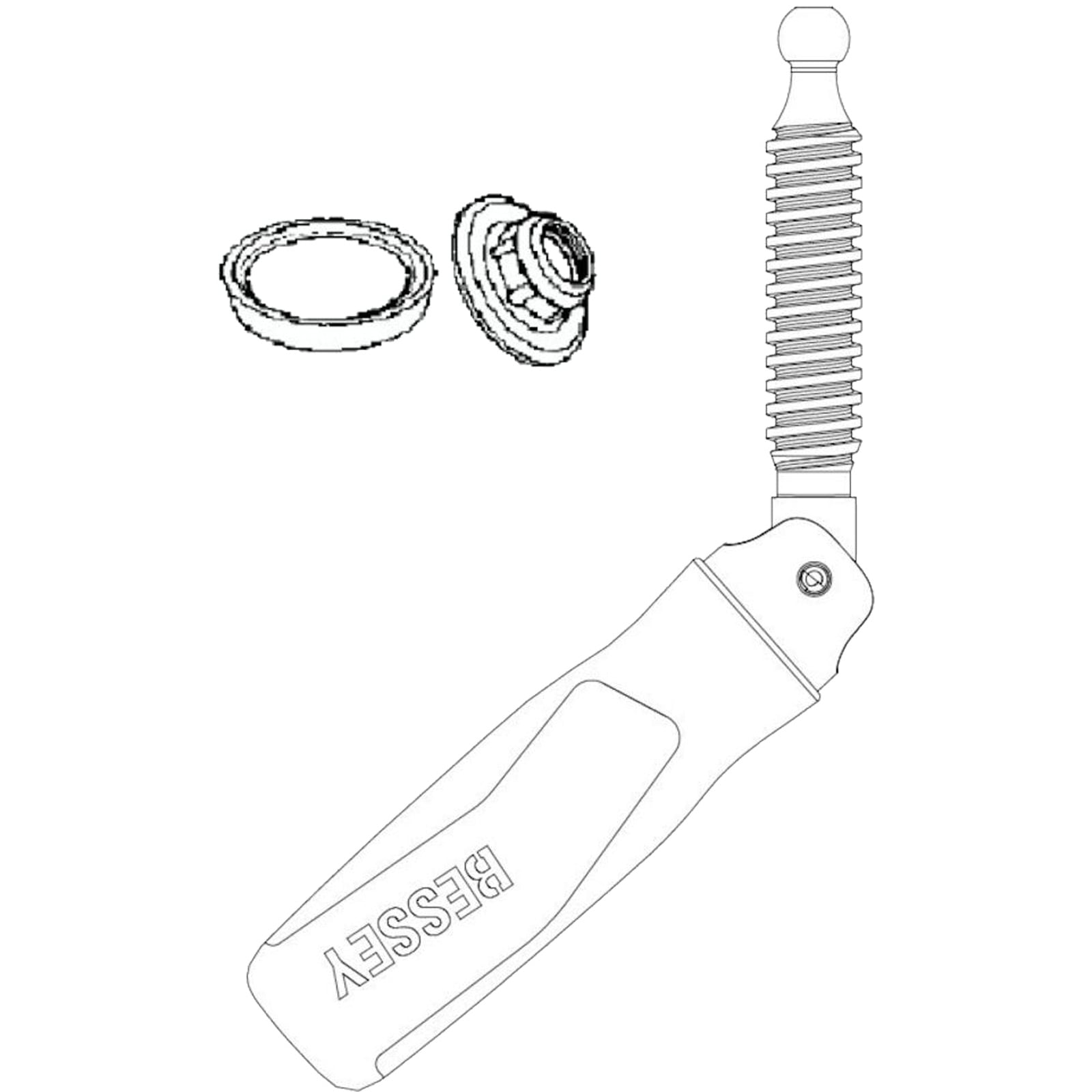 Bessey Klappgriff inkl. wechselbarer Druckplatte für Ganzstahlschraubzwinge GZ (Auslad. 120 mm) - 3101958