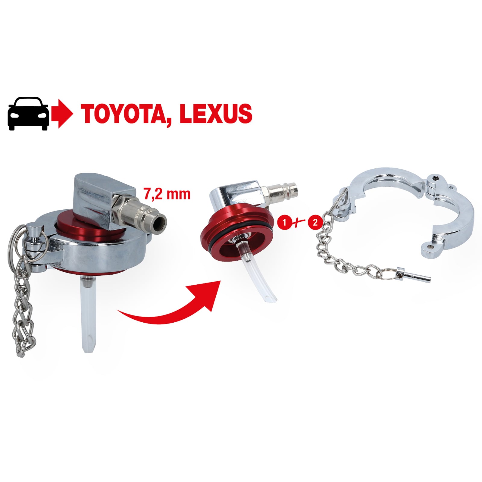 KS TOOLS Universal-Entlüfterstutzen-Adapter für Toyota und Lexus - 160.0719