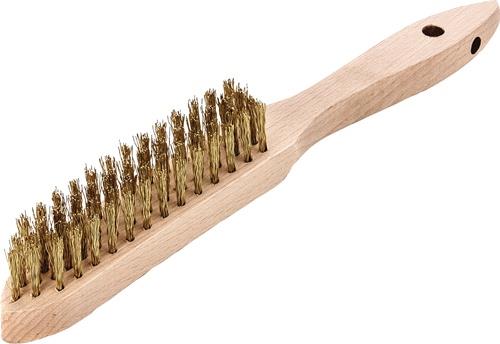 Handbürste L.290mm 0,35mm Messingdraht Besatz-L.140mm 4rhg.12 LESSMANN