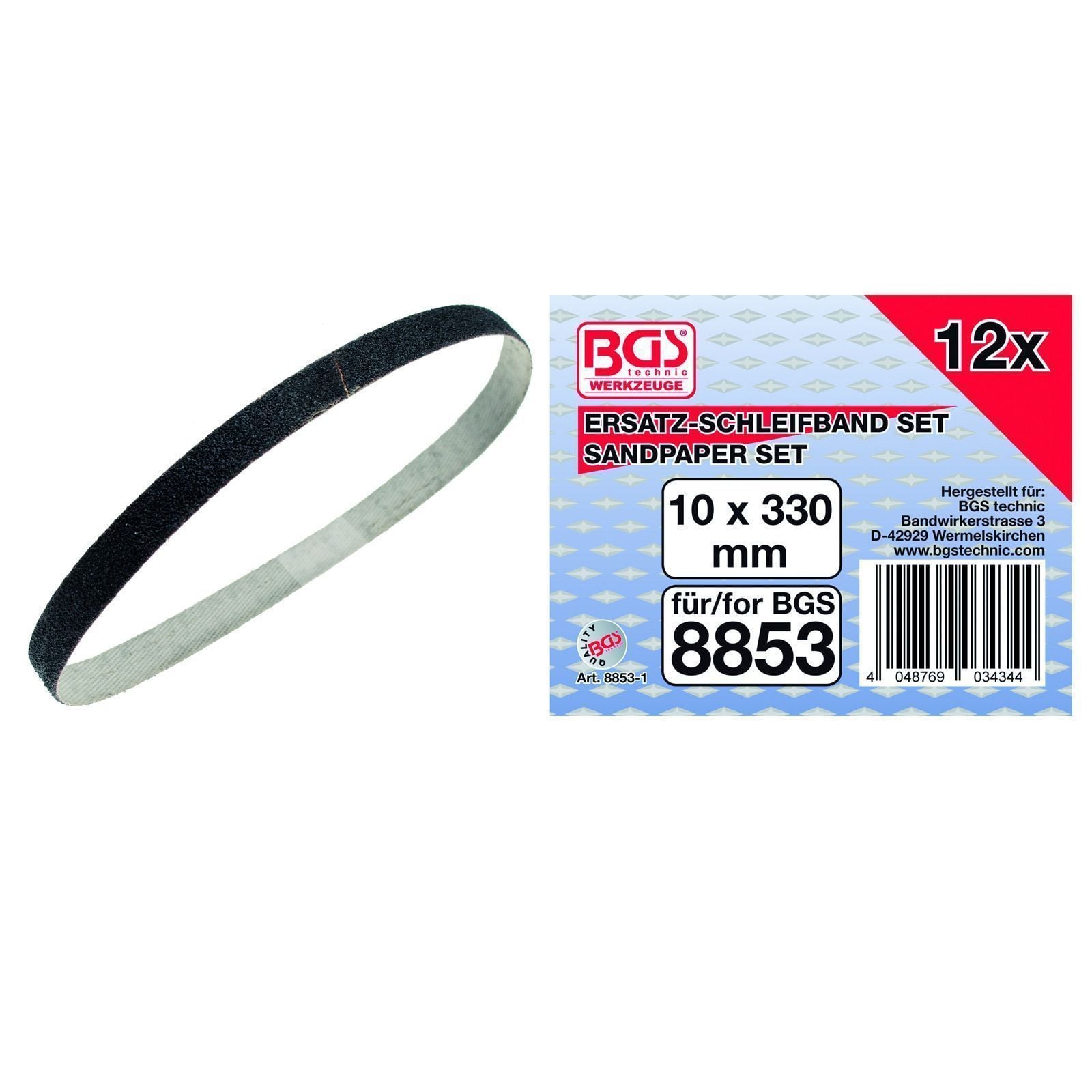 BGS 12x Schleifbänder für BGS 8853 - 8853-1