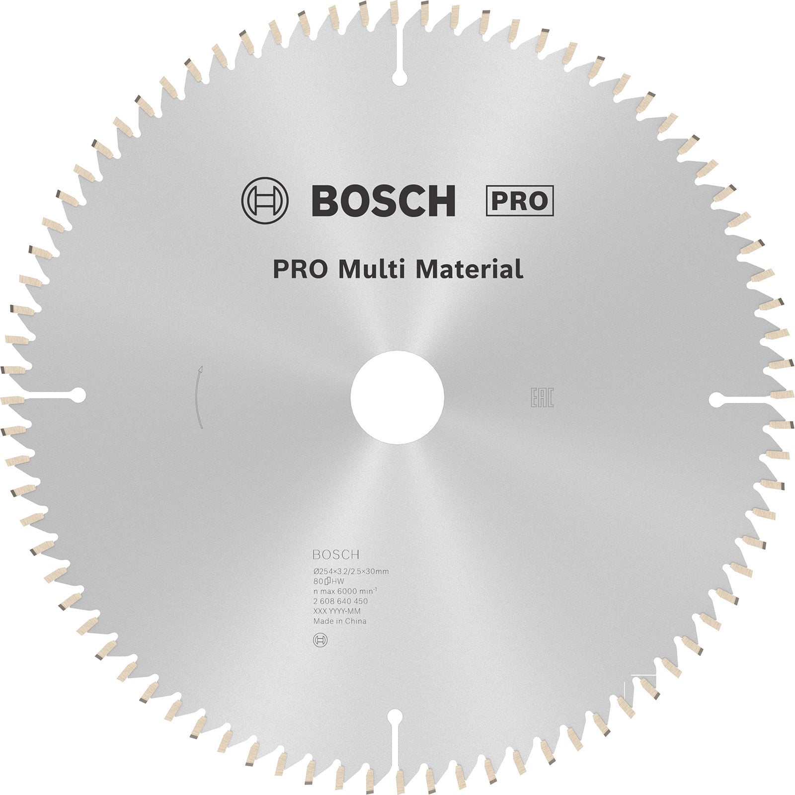 Bosch PRO Multi Material Kreissägeblatt 254 x 3,2 x 30 mm - 2608640450