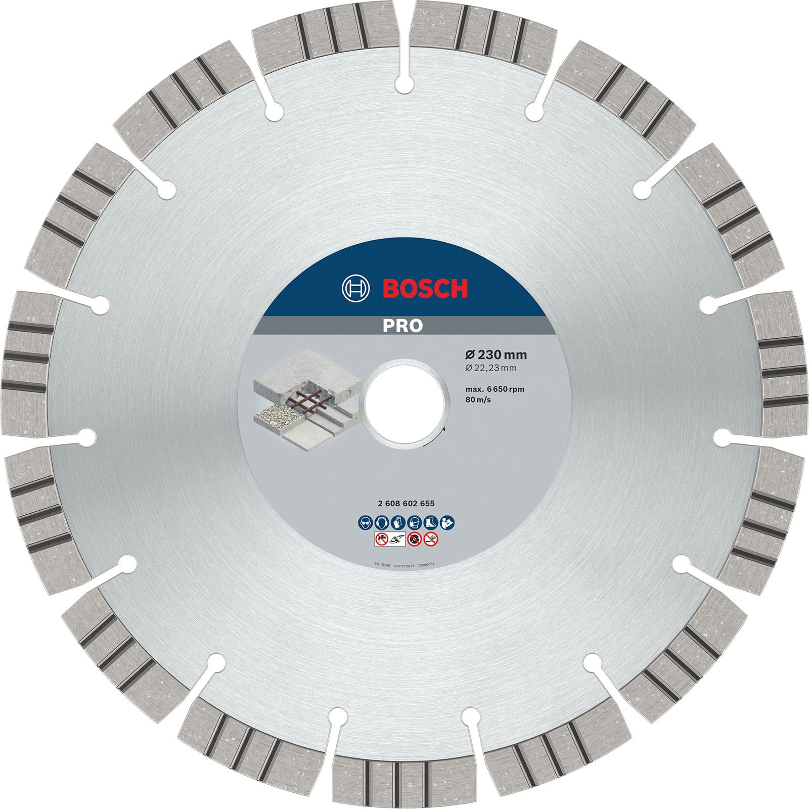 Bosch PRO Concrete Diamanttrennscheibe 230 x 22,23 mm - 2608602655