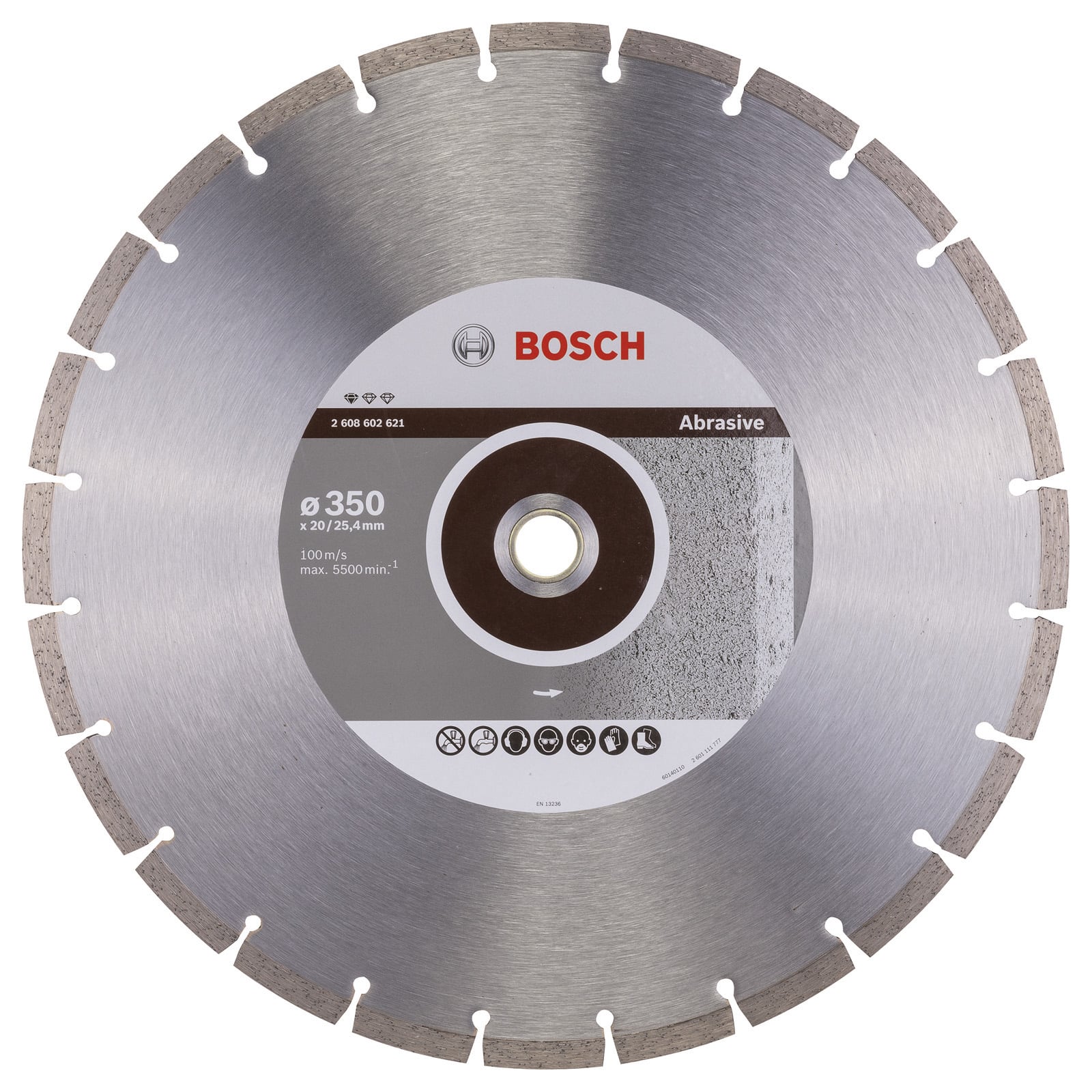 Bosch Diamanttrennscheibe Standard for Abrasive, 350 x 20,00+25,40 x 2,8 x 10 mm -2608602621