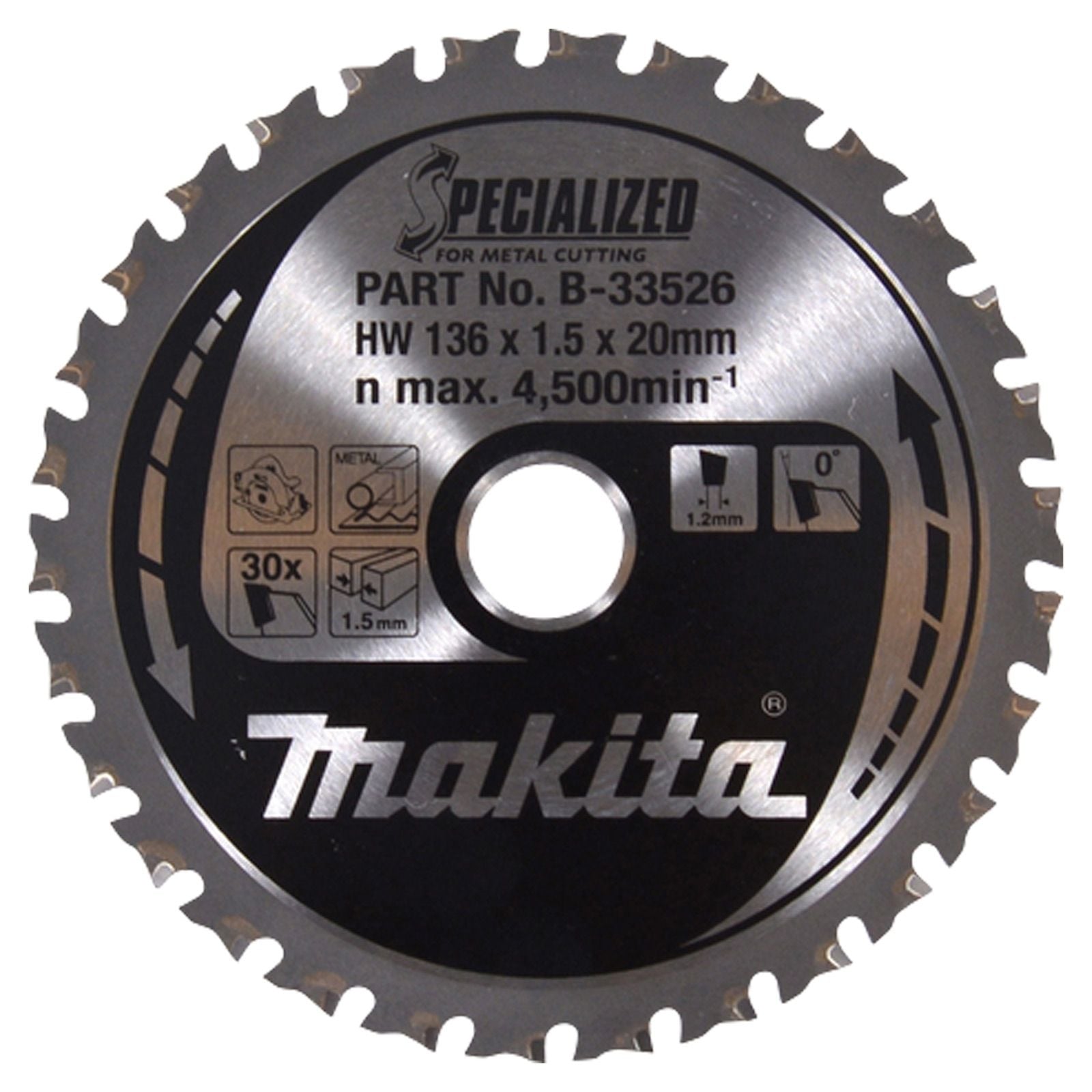 Makita SPECIALIZED Sägeblatt136x20x30Z - B-33526