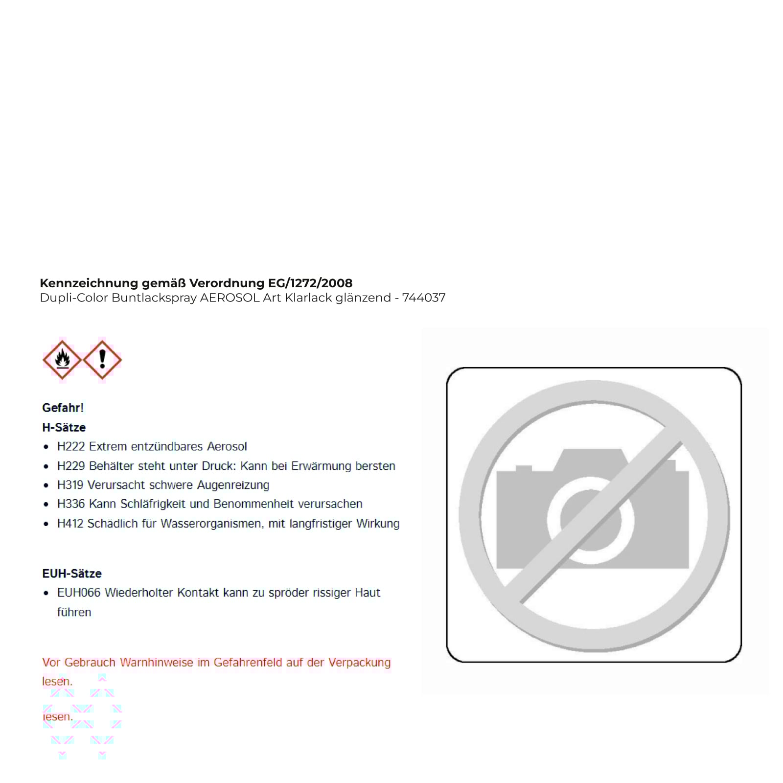 Dupli-Color Buntlackspray AEROSOL Art Klarlack glänzend - 744037