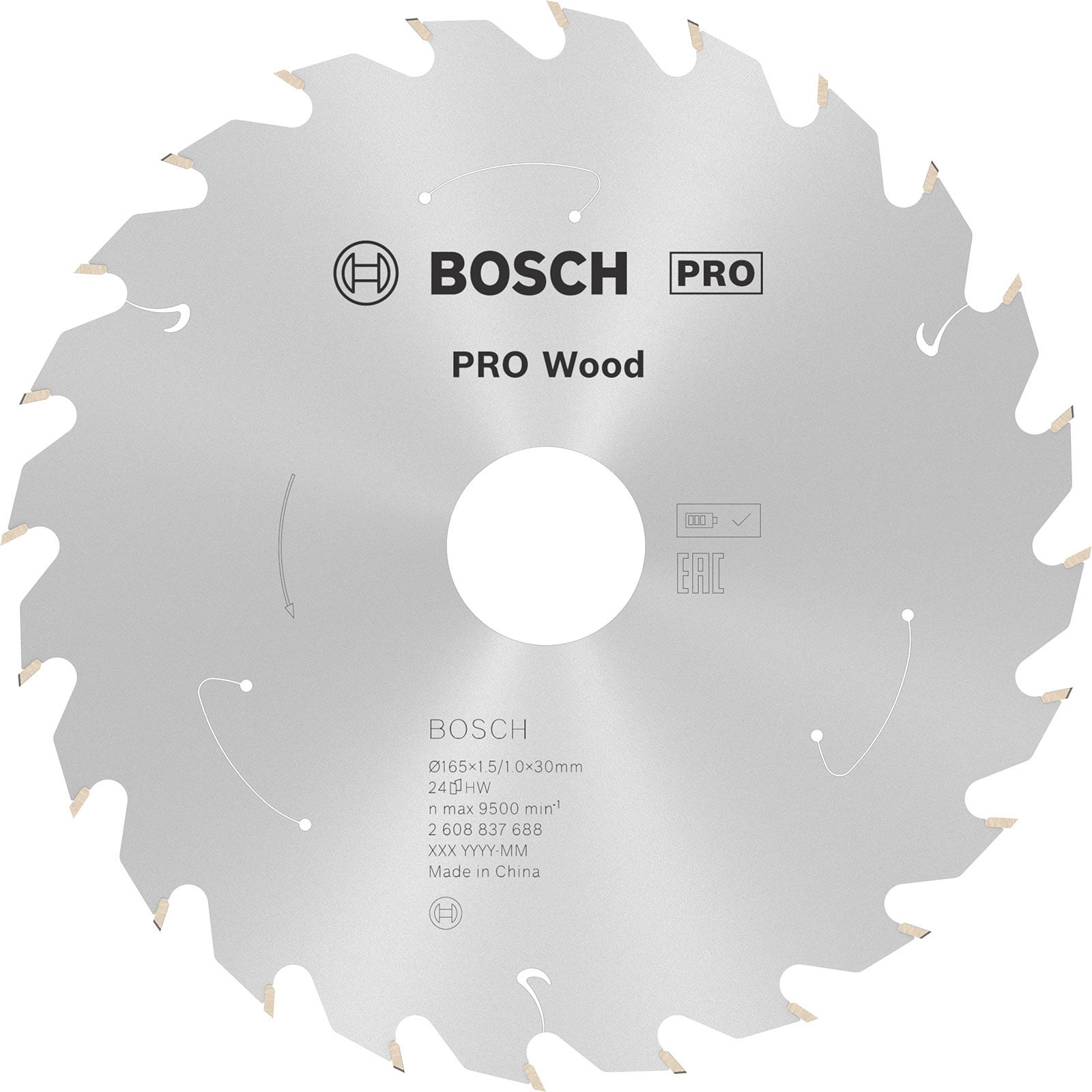 Bosch PRO Wood cordless Blatt für Kreissägen 165 x 1,5 x 30 mm - 2608837688
