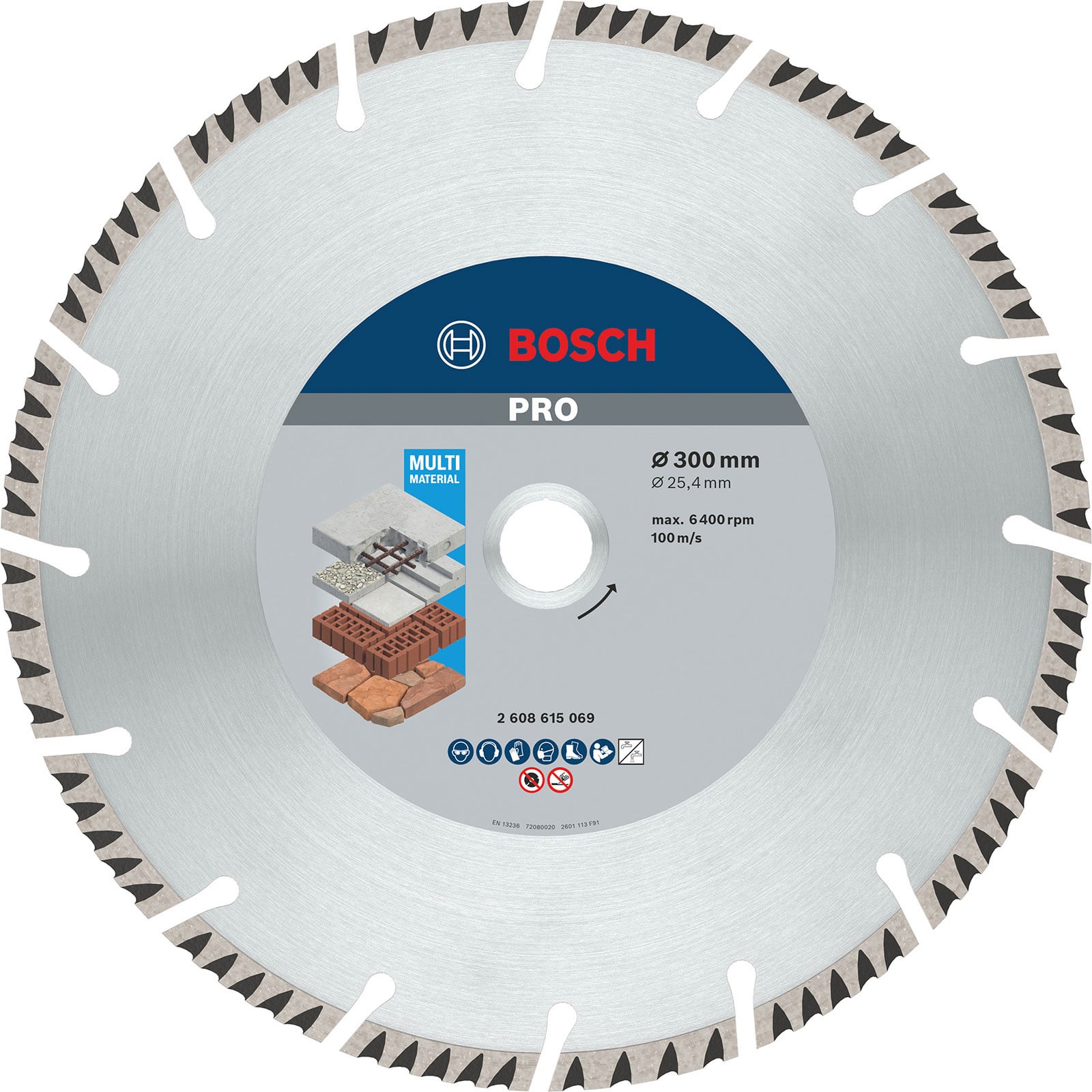 Bosch PRO Multi Material Diamanttrennscheibe 300 x 25,4 mm - 2608615069