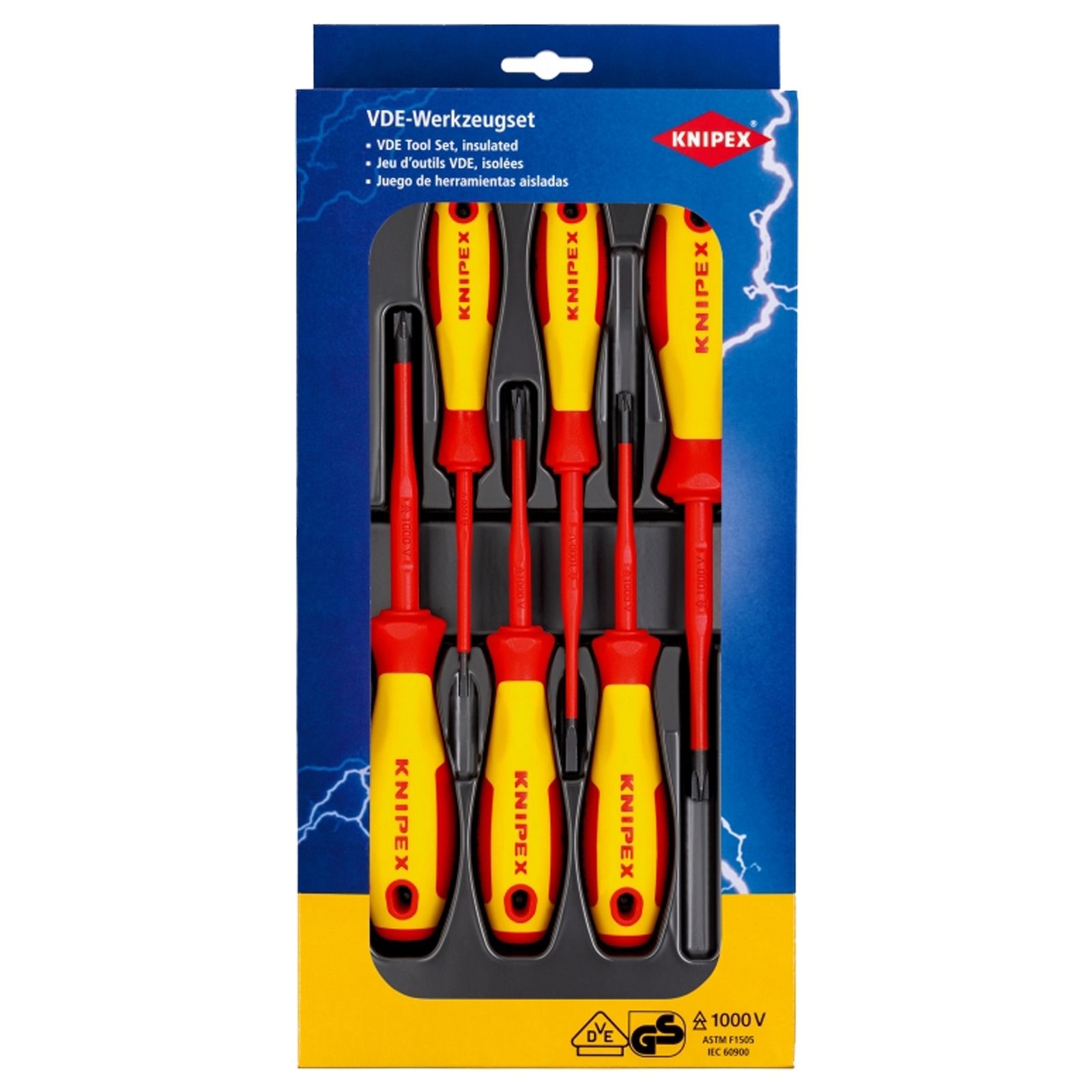 Knipex VDE Schraubendreher-Set PlusMinus / Schlitz 6tlg. - 002012V05 Knipex VDE Schraubendreher-Set PlusMinus / Schlitz 6tlg. - 002012V05