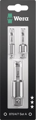 Verbindungsteilset 870/4/7 Set A SB Antriebs-4-KT.1/4/3/8/1/2 Zoll L.WERA
