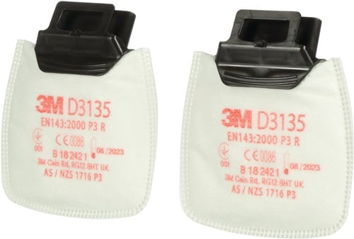 3M 2x Rundpartikelfilter D3135 EN143:2000/A1:2006 P3R - 7100197284