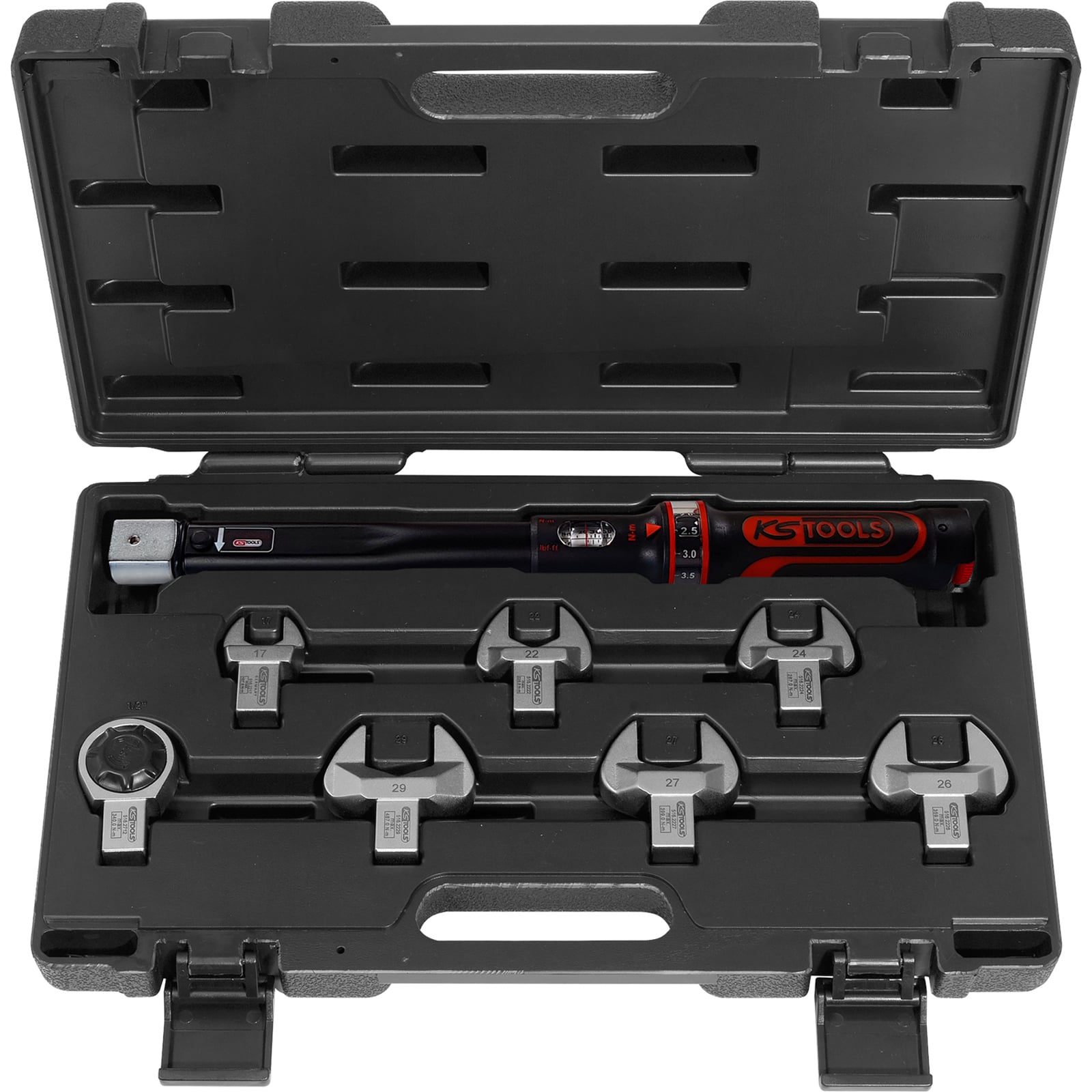 KS TOOLS ERGOTORQUEprecision Kälte-Klima-Drehmomentschlüssel-Werkzeugsatz 20 - 100 Nm 8tlg. - 516.1225