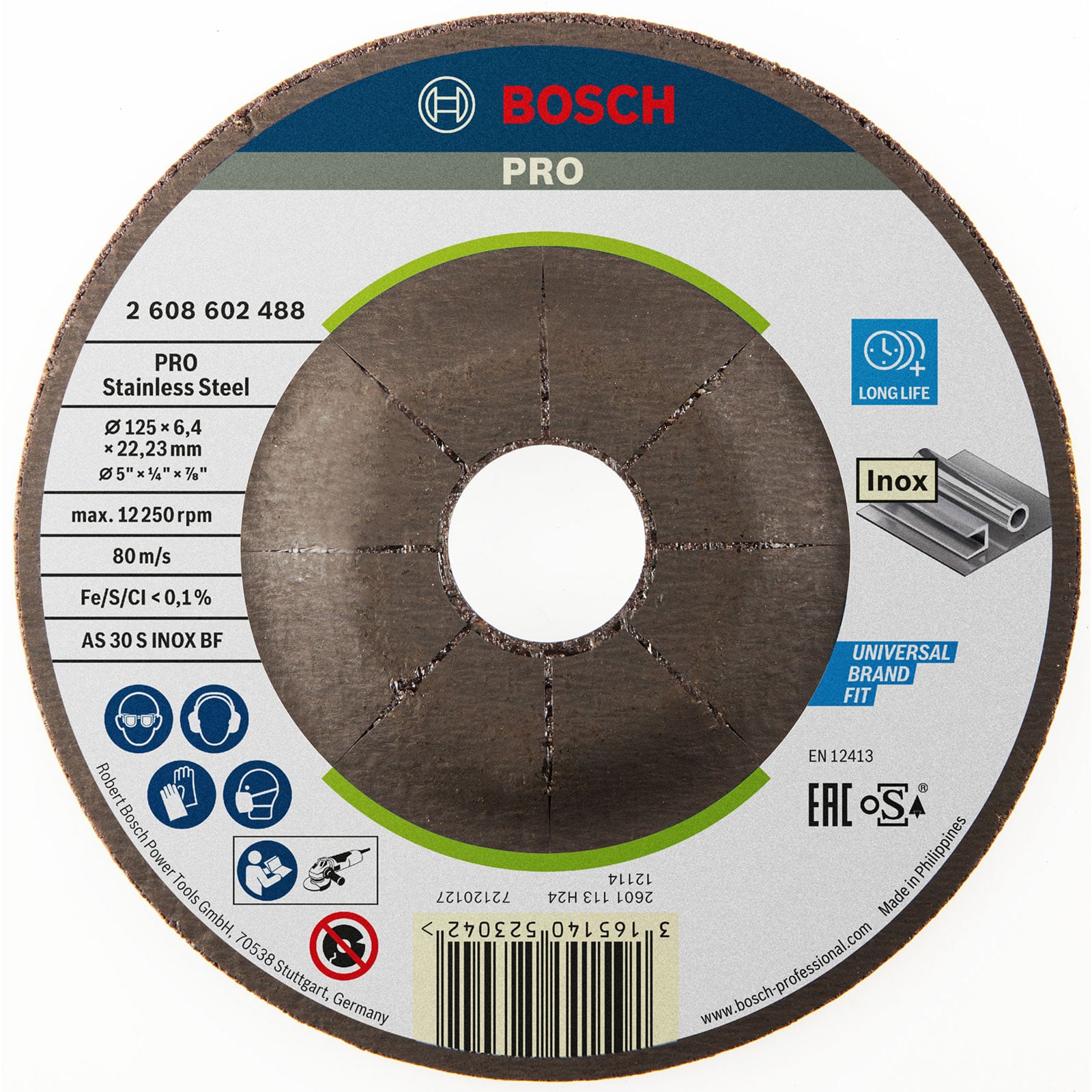 Bosch PRO Stainless Steel Schleifscheibe 125 x 6 x 22,23 mm - 2608602488