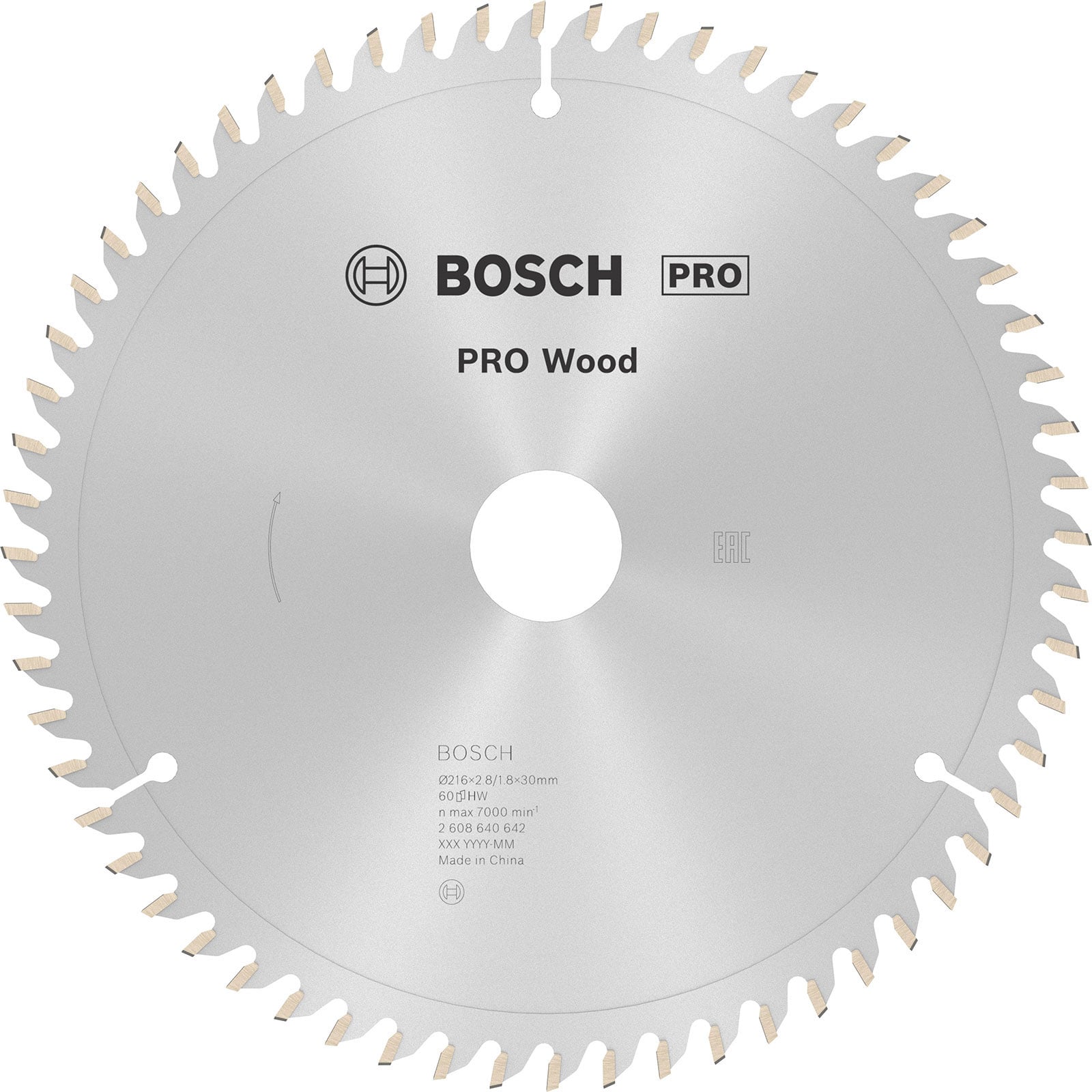 Bosch PRO Wood Kreissägeblatt 216 x 2,8 x 30 mm - 2608640642
