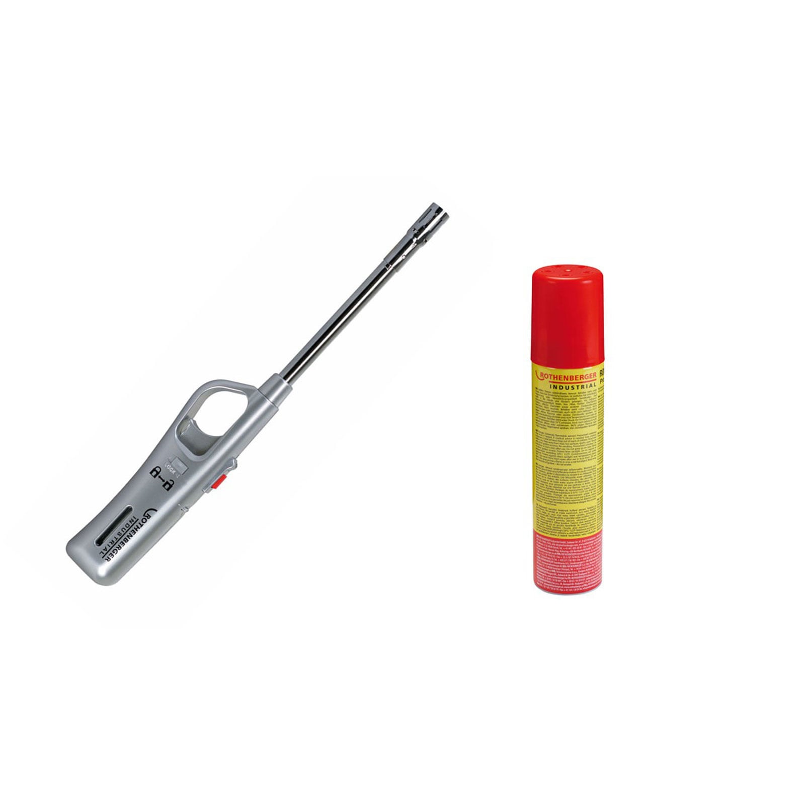 ROTHENBERGER Industrial 1x Gasanzünder Sturmsicher inkl. 1x Rofill Gas 100 ml - 1500005162