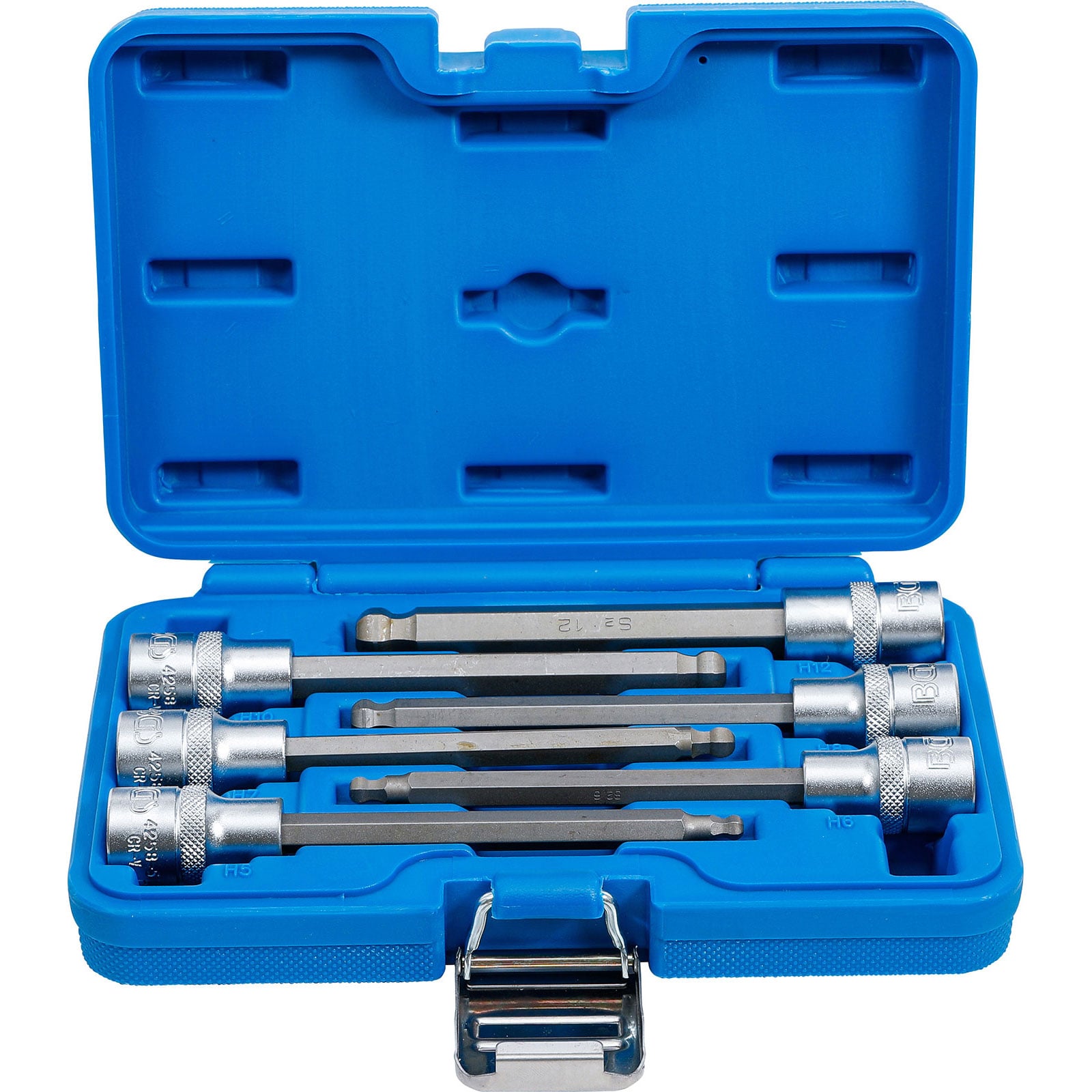 BGS Bit-Einsatz-Satz Antrieb Innenvierkant 12,5 mm (1/2") Innensechskant mit Kugelkopf 5 - 12 mm 6tlg. - 4258