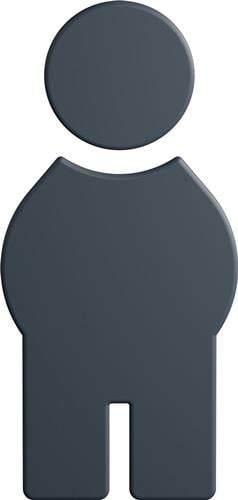 HEWI Symbol Mann 801.91B010 PA Farb-Nr.92 B.71,5mm H.150mm S.3mm - 801.91B010 92