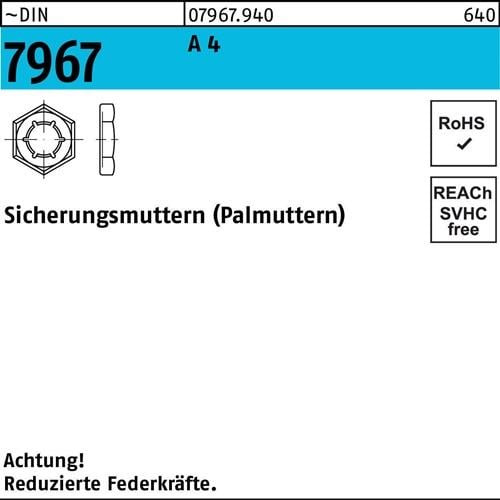 Sicherungsmutter DIN 7967 M12 A 4 100 Stück