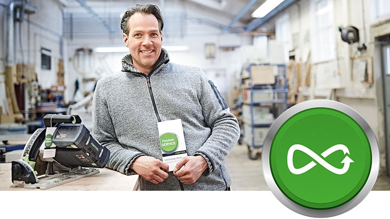 Service Garantie - Umfassender Schutz und Unterstützung für Festool-Werkzeuge Festool Service Garantie - Zuverlässiger Schutz für deine Werkzeuge Title-Attribut