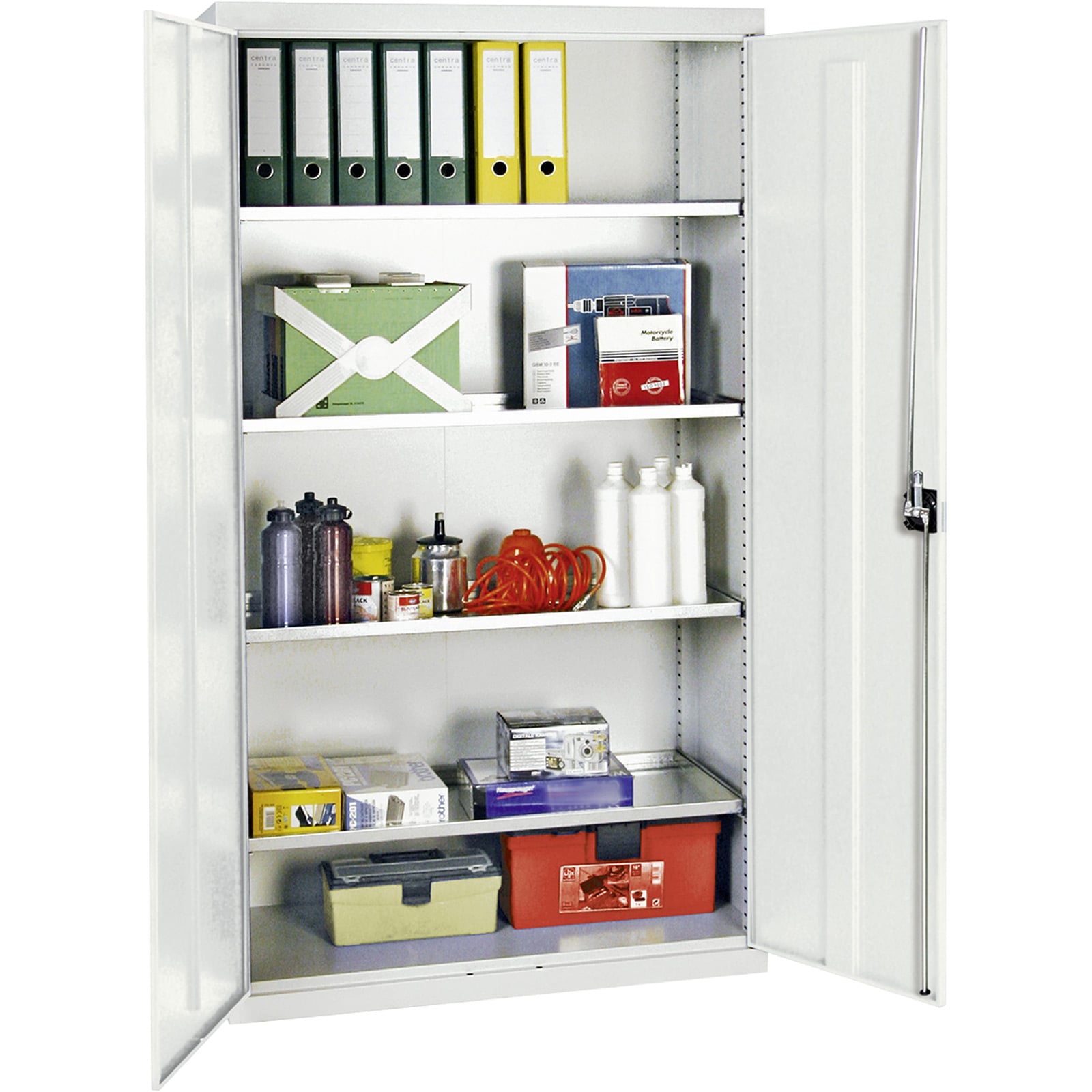 Stumpf Werkzeug- und Materialschrank Serie 3000 lichtgrau + 4 Auszugsböden durchgehend - 3008007