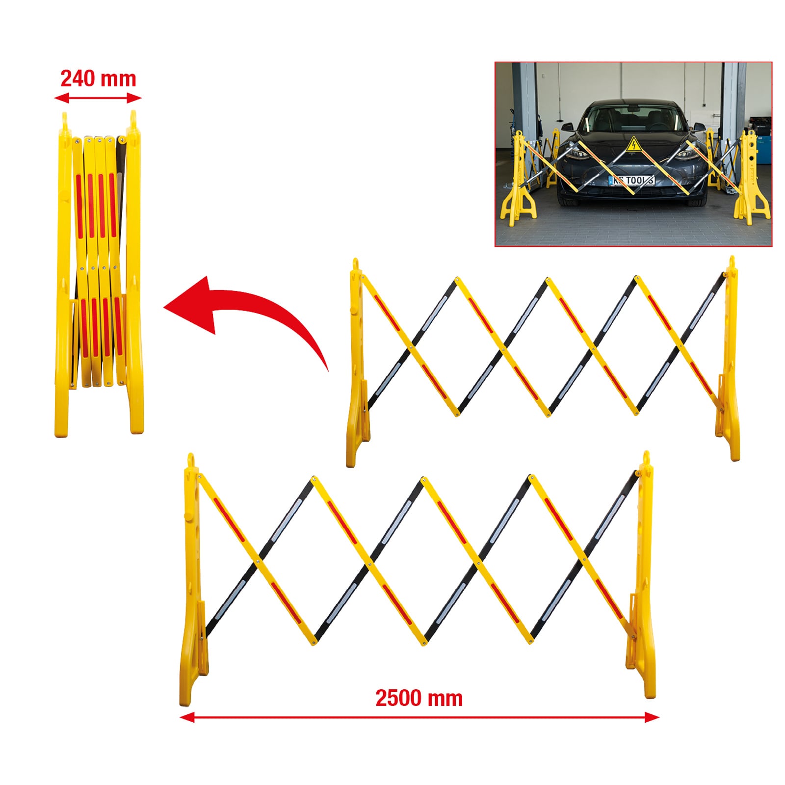 KS TOOLS Scherensperre aus Kunststoff 240 - 2500 mm 2tlg. - 117.1545