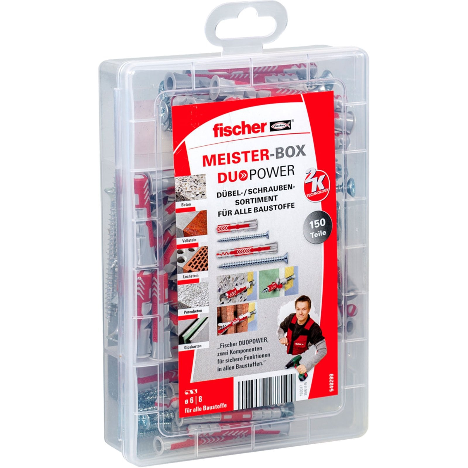 Fischer Meister-Box DuoPower kurz/lang + Schraube (150 Teile) - 540299