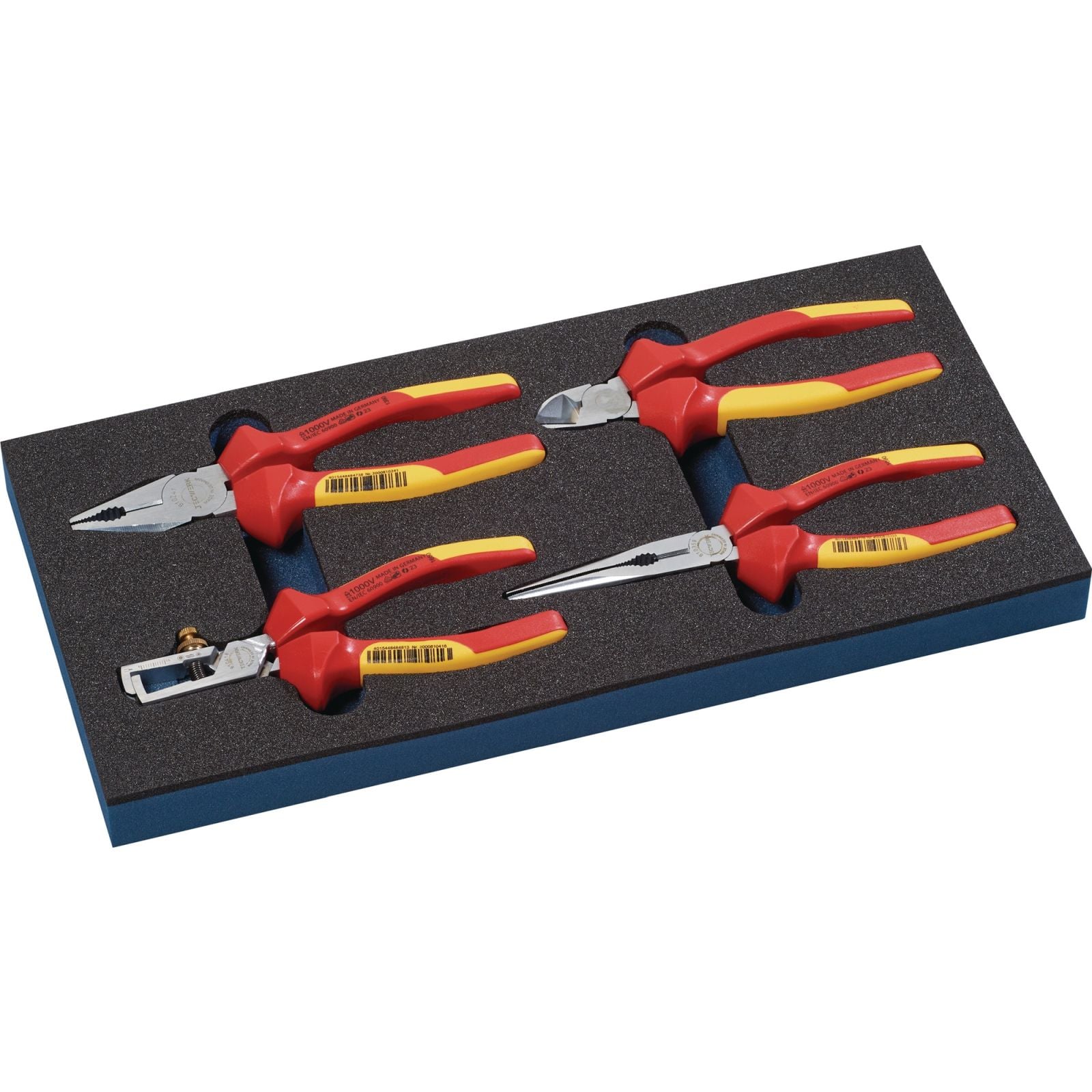 Werkzeugmodul 4-tlg.1/3-Modul VDE-Zangensatz TECWERK