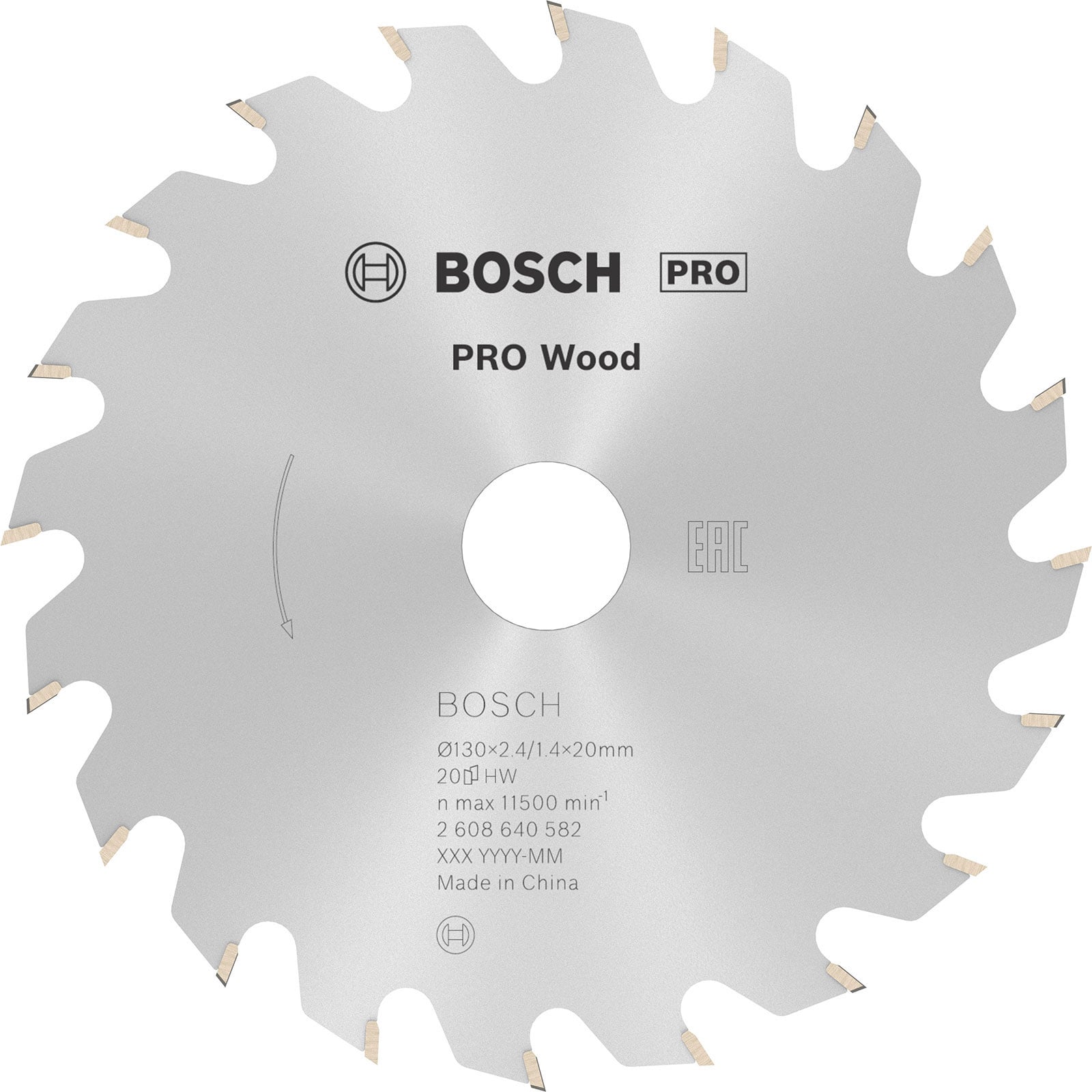 Bosch PRO Wood Kreissägeblatt 130 x 2,4 x 20 mm - 2608640582